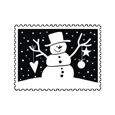 Timbro Postale Pupazzo di Neve Timbro Postale Pupazzo di Neve